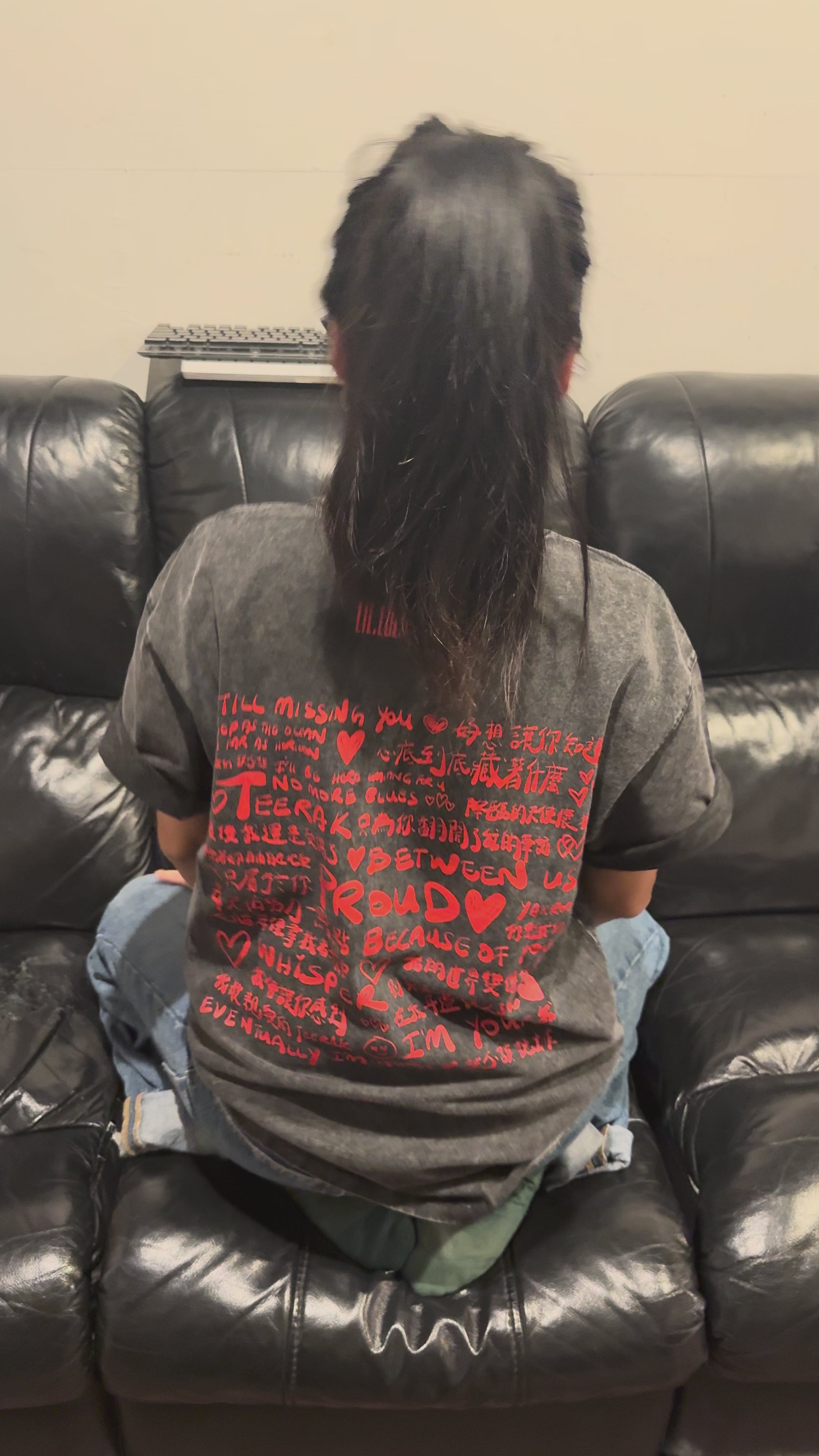 《Dear Our Love》手寫歌詞設計 | 水洗T-Shirt (Handwritten Lyric Washed) | Black